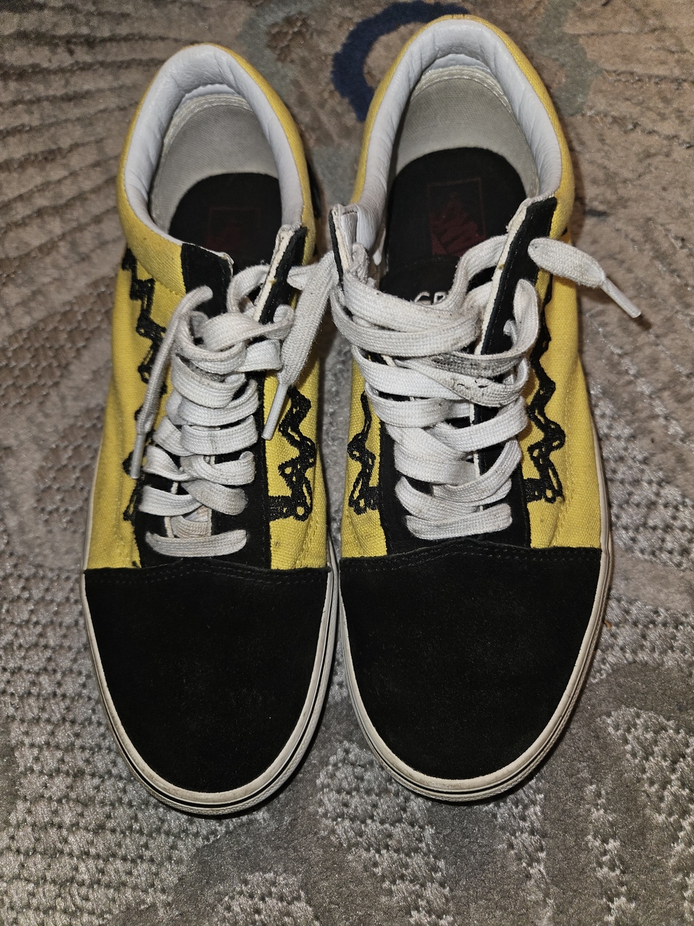 Vans Yellow and Black Low-Top Sneakers